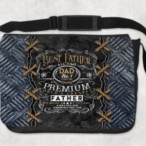 Men's Custom Best Father No. 1 Dad Print Nylon Shoulder Messenger Crossbody Bag